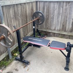 Bench, Bar, & Weights