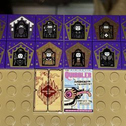 LEGO Harry Potter 16 Mystery 2x2 Wizard Cards & 2x3 The Quibbler Newspaper Magazine + Marauder's Hogwarts Castle Map Tiles New