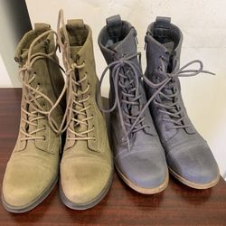 Boots 1 Blue and 1 Army Green  Size 10 Women  
