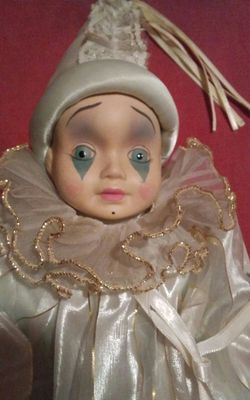 Vintage porcelain clown doll