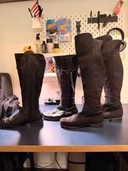 Leather and suede size 9 women boots