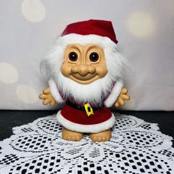 Vintage Russ Troll Doll White Hair Mr Santa Claus Christmas
