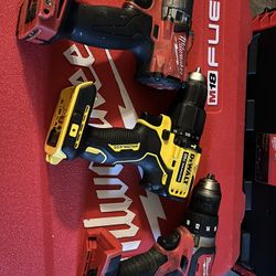 Milwaukee And Dewalt Drills 