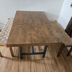 Wood Table and Benches