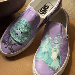 VANS haunted mansion inspired Shoes Custom Hand Detailed Slip On 