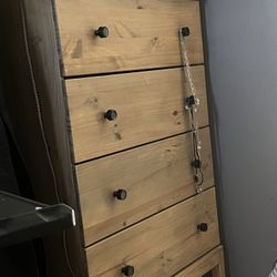 Natural Wood 5 drawer.  