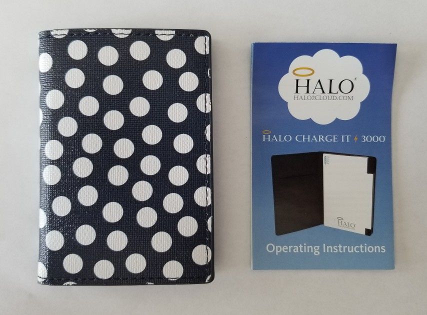 Halo Charge It 3000 Portable Charger with RFID Card Wallet Sleeve
