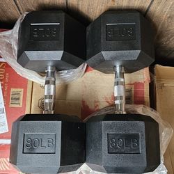 Brand New Pairof 80 Pound Dumbbells 