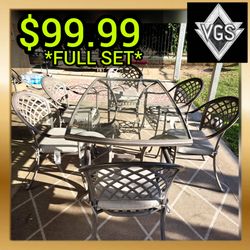 *CHAIRS INCLUDED* OUTSIDE GLASS TABLE