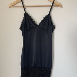 Fredericks of Hollywood Lingerie Black Nightgown BabyDoll Nightie Lace Dress