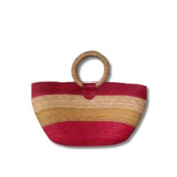 Vintage Straw Bag with Bracelet Handles