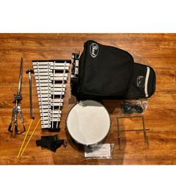 Set of Pearl Xylophone 30 Key + Pearl Steel Shell SS Snare Drum 13" x 5" + Case