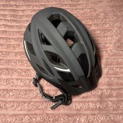 Matte Black Bike Helmet with Reflective Strips
