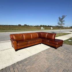 Free Delivery- Italian Real Leather Sectional Couch