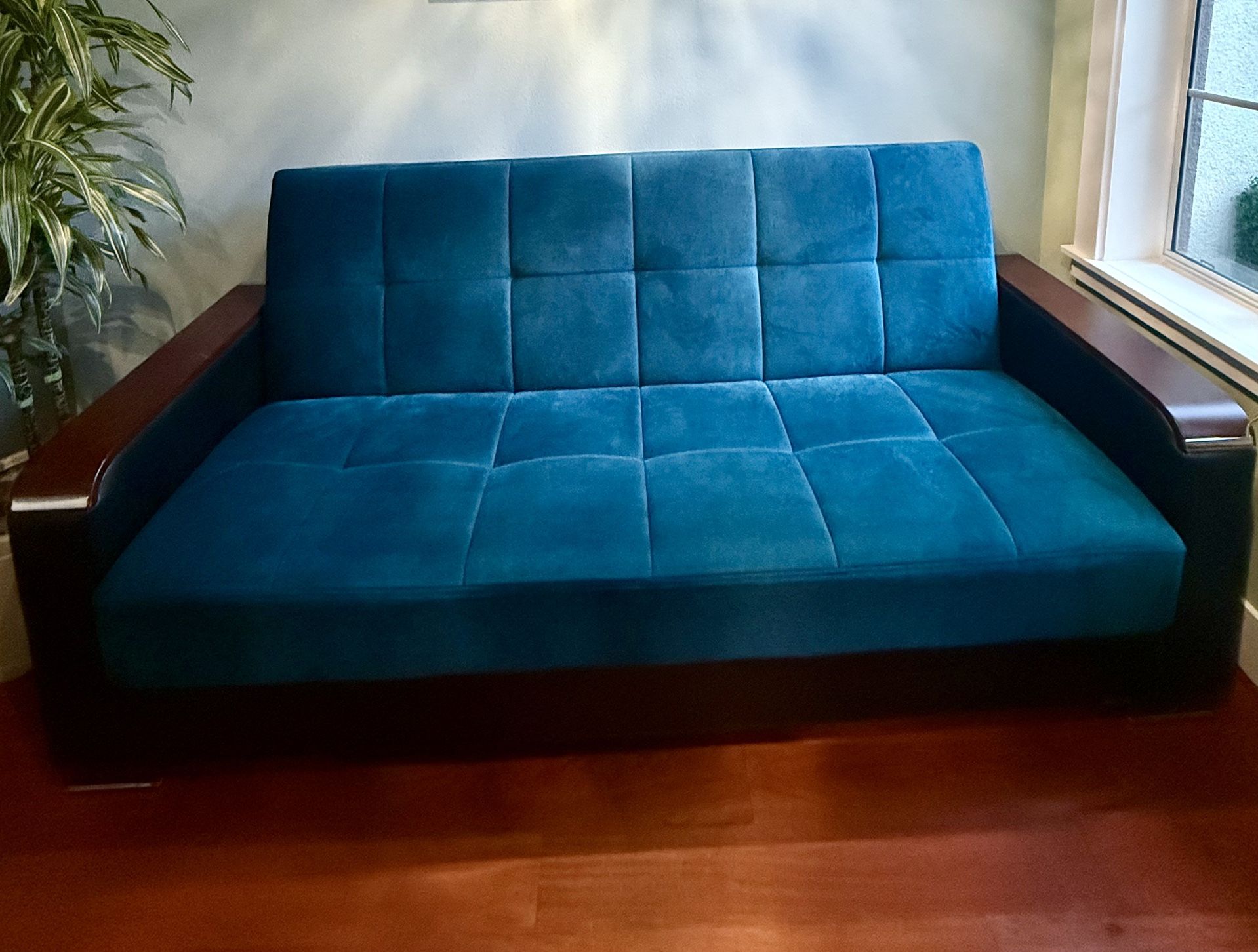 Blue Sofa Bed.