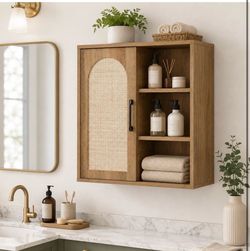 New Bathroom Wall Cabinet with Sliding Door