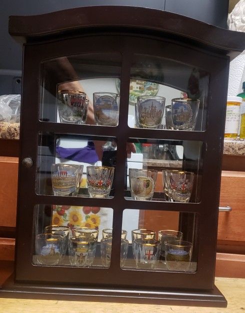 European Shot Glasses With Curio