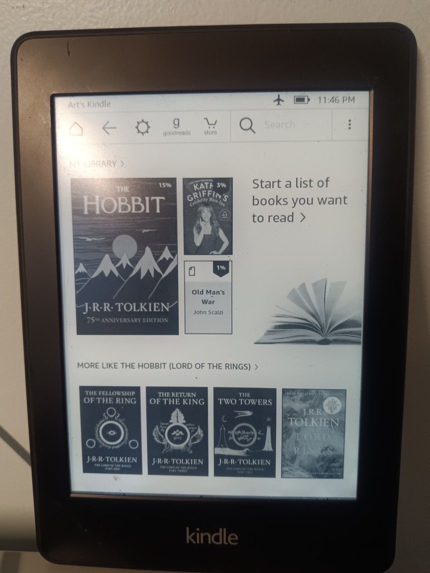 Amazon Kindle Paperwhite 2 (2013) Book Reader e-reader NO CHARGER Game of Thrones All 5 Books Loaded (Library Borrowed)