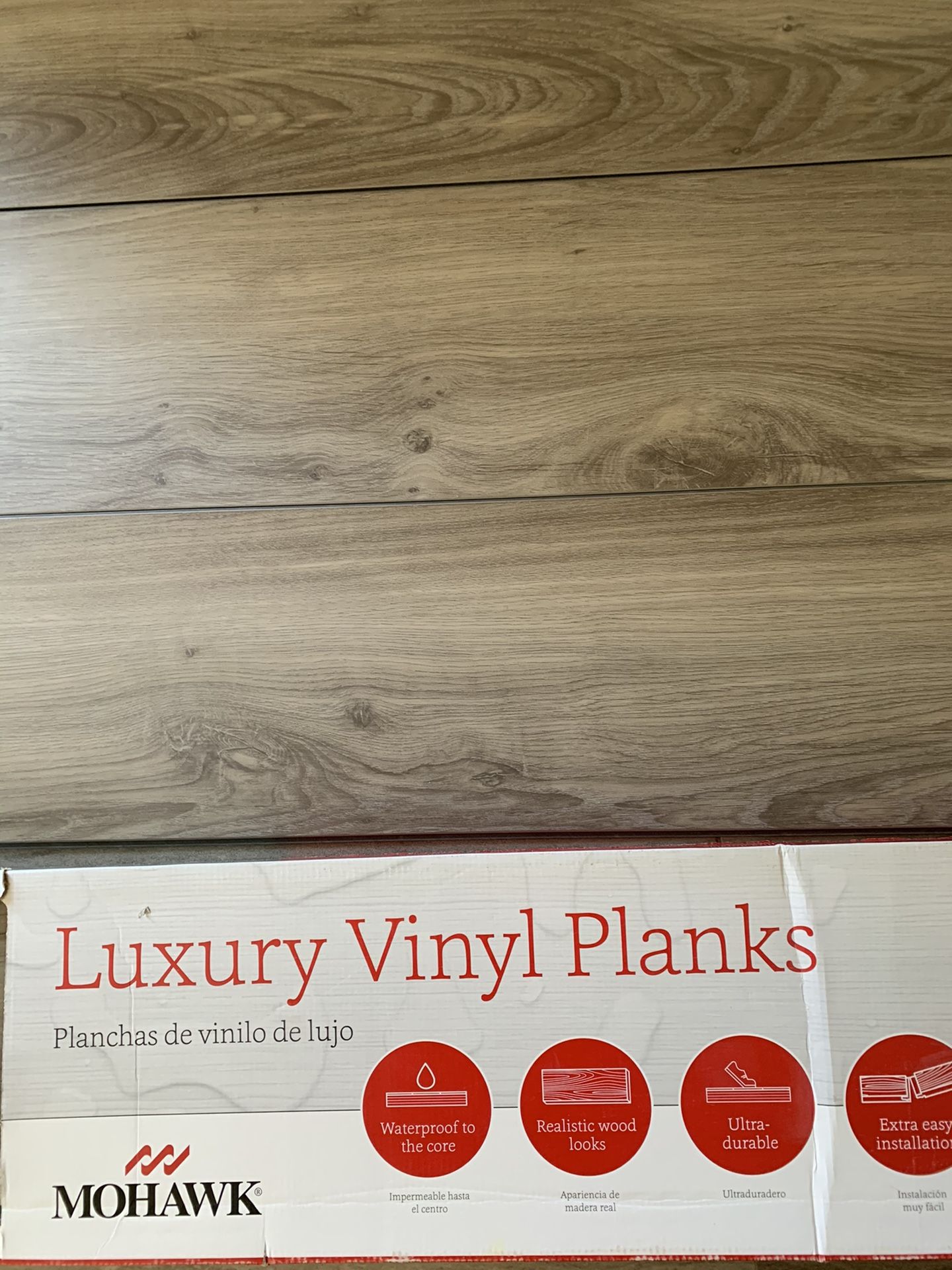 Mohawk brand Luxury vinyl planks Two boxes for $45 total