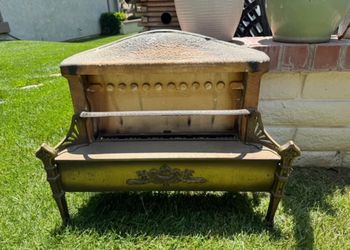 Antique heavy cast iron  fire place insert.