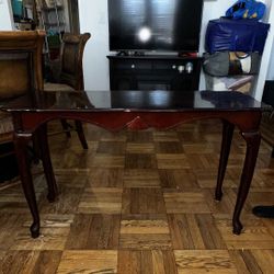 Small brown wood table