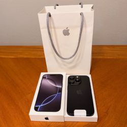 iPhone 16 Pro 128GB Black Titanium - Unlocked - Original Box - Apple