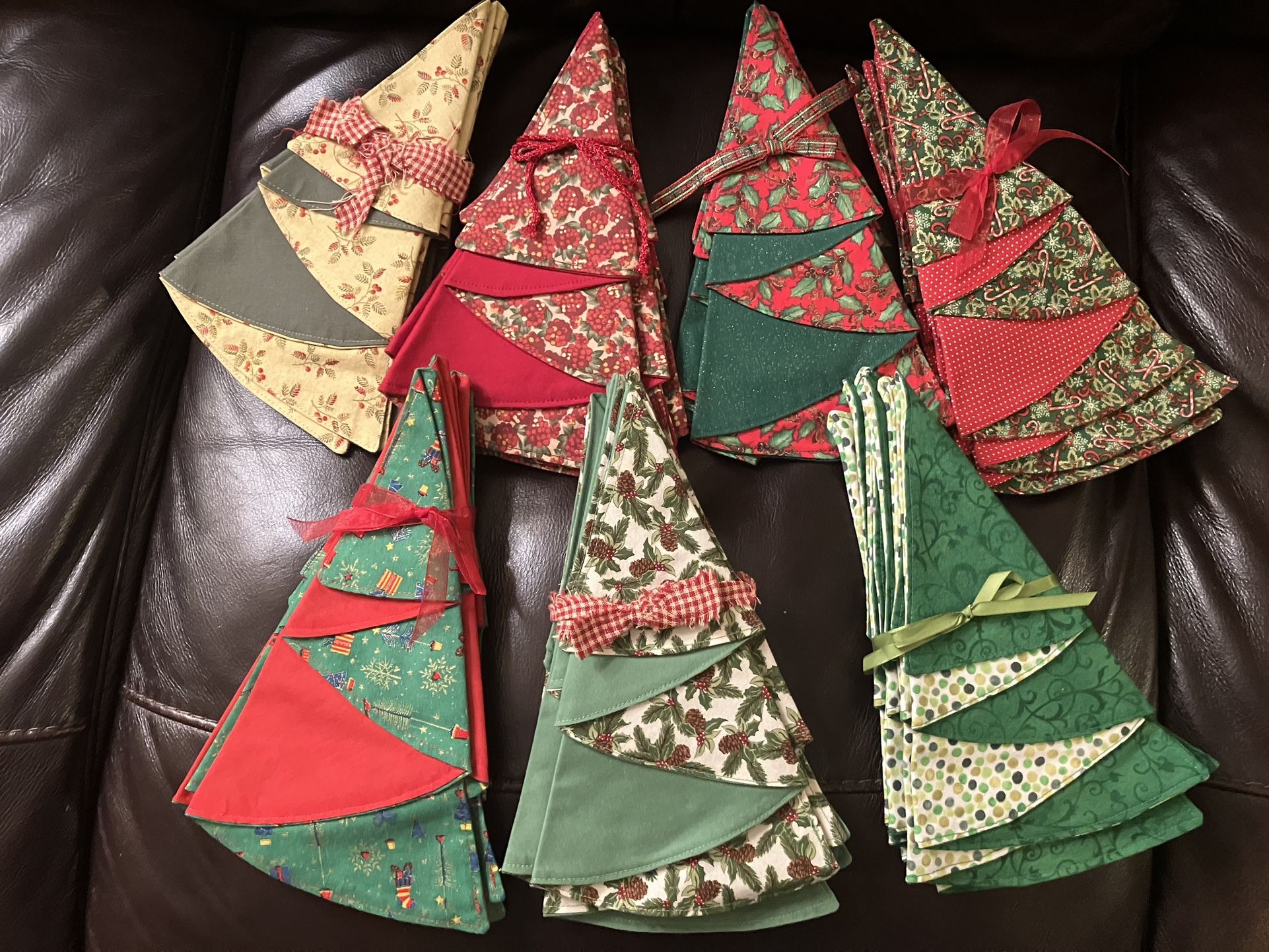 Handcrafted Christmas Tree Napkins