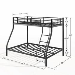 Bunk bed frame twin over full
