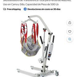 Elevador Eléctrico para Pacientes con Cabestrillo de Inodoro, Silla Elevadora de Transferencia Total para Personas Mayores, Uso en Cama y Silla, Capac