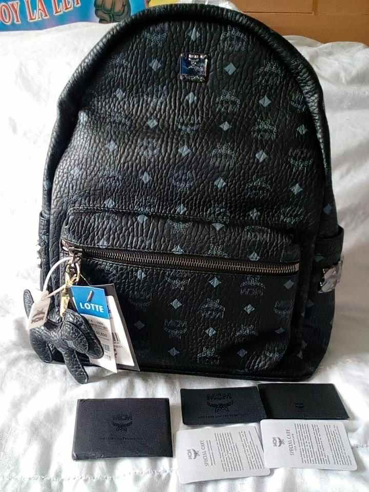 MCM LARGE BLACK BACKPACK