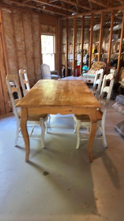 Farmhouse Dining Table with 4 Chairs