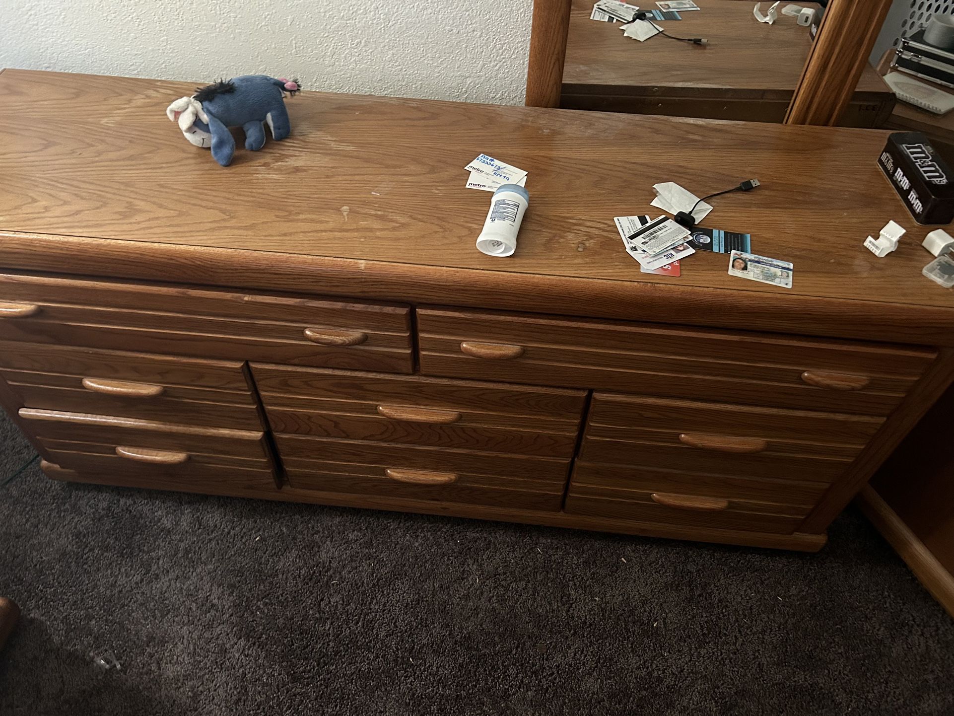 Dresser With Mirror And 2 Night Stands