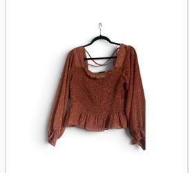 Ladies Papaya Smocked Peplum Top - Lge