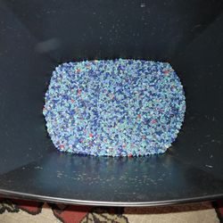 Blue Fish Tank Gravel Mixed With A Little Red