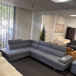 New Sectional Sofa & Chaise In In Light Gray  (First Comes)
