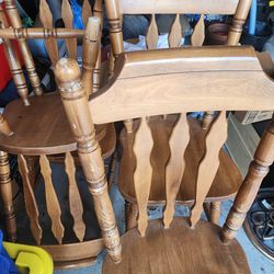 4 oak chairs $50!