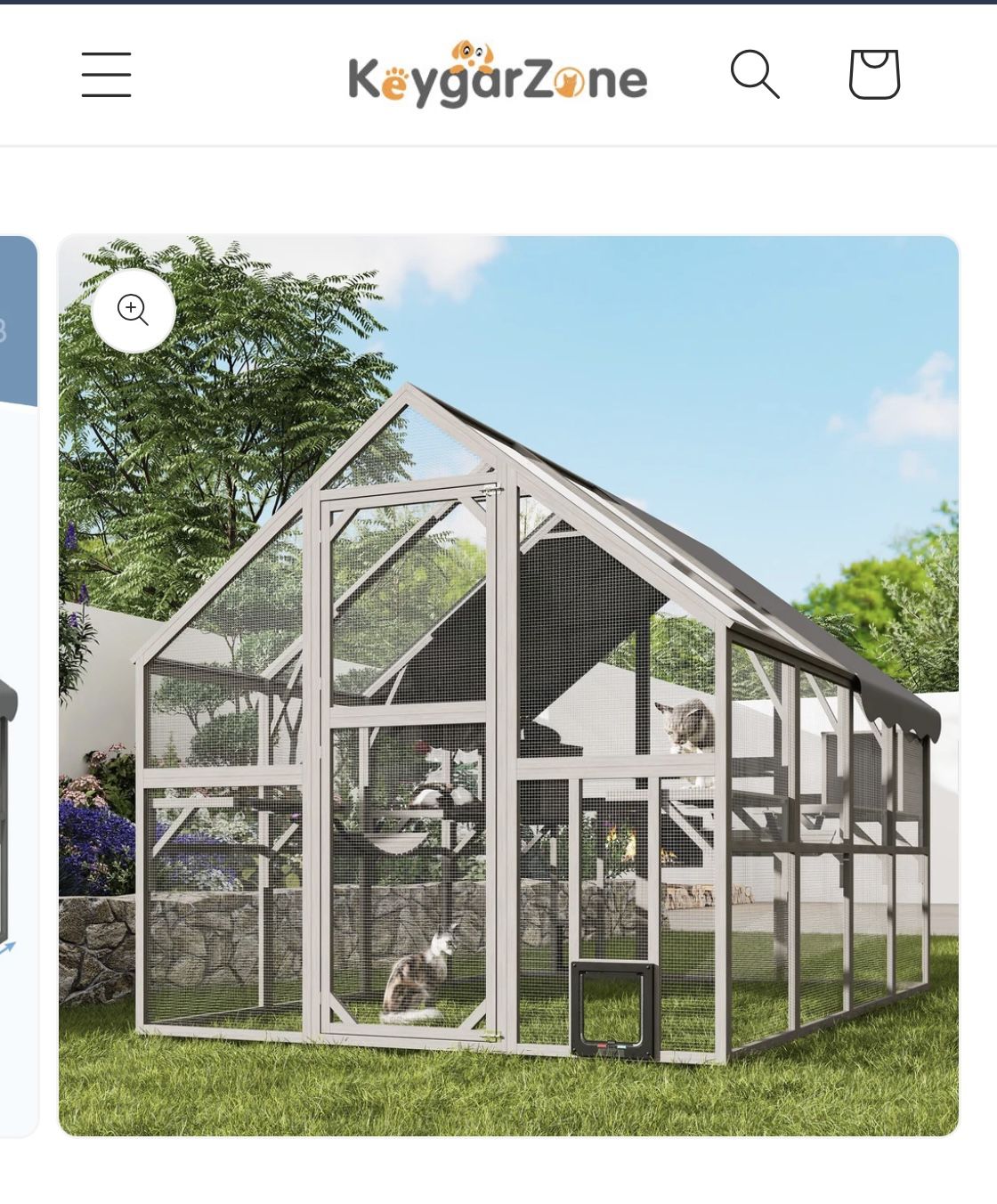 Keygarzone Outdoor Cat Enclosure 110"L x 74.5"W × 74.5"H
