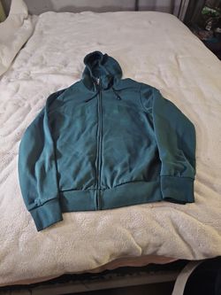 Oakley Zippered Hoodie Teal Green In Color Size Medium