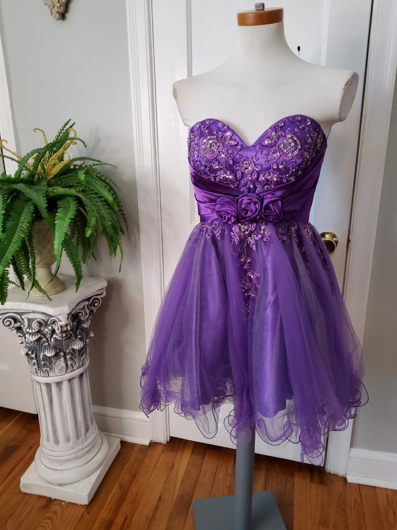 CINDERELLA Purple Short Fancy Dress, Ladies 6