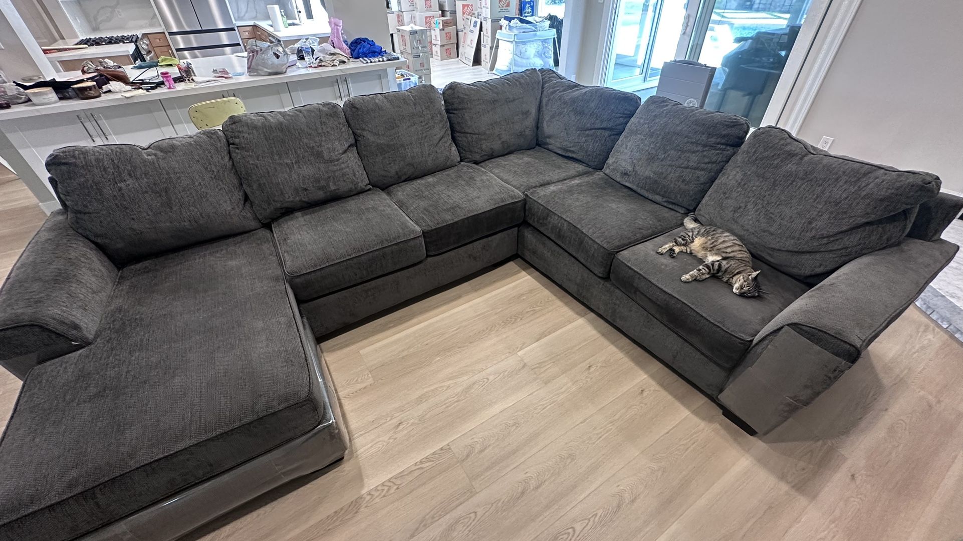 Sectional - Large, Comfortable, Dark Grey