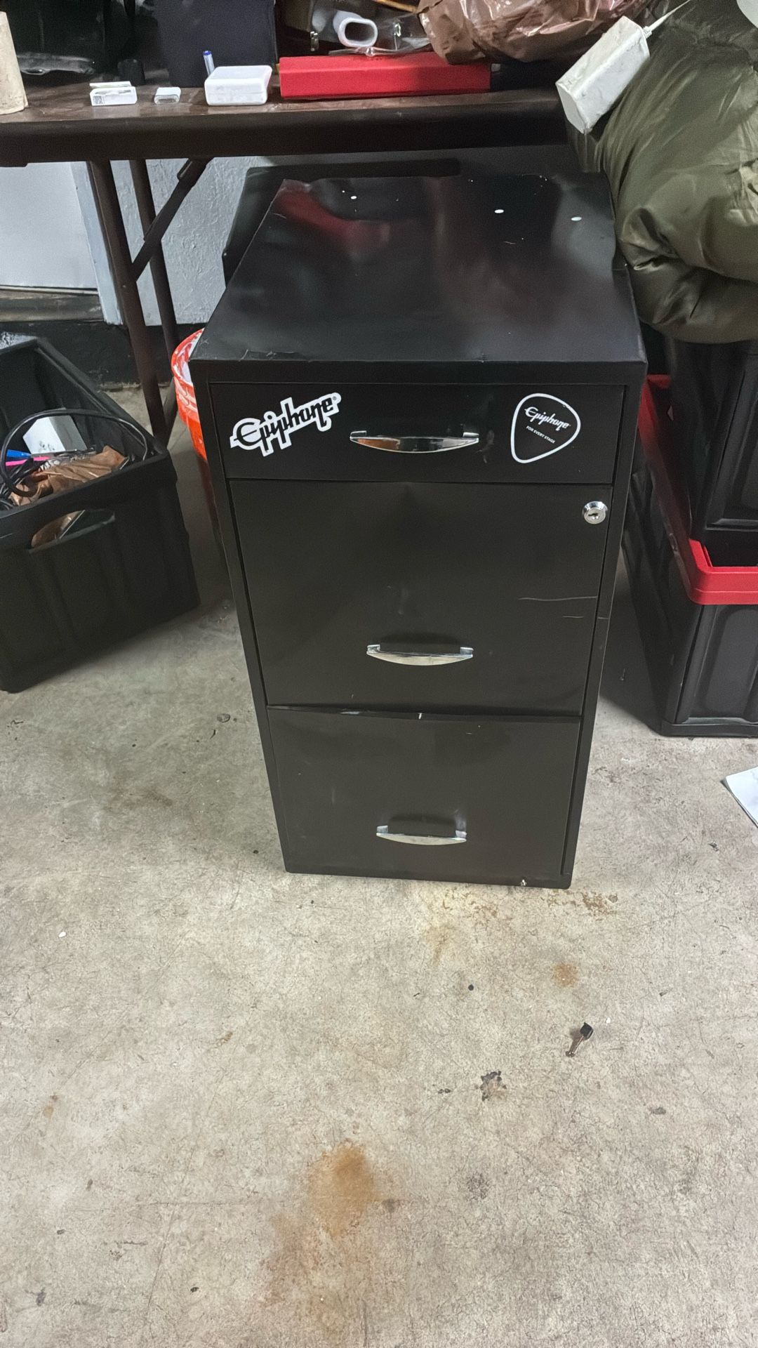 Three drawer file cabinet