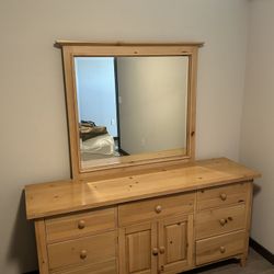 Solid Wood Dresser with Mirror