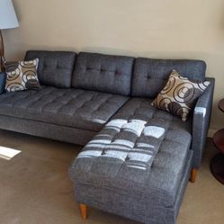 New Reversible Sectional.  Grey.  86 X 59.  Free Delivery!
