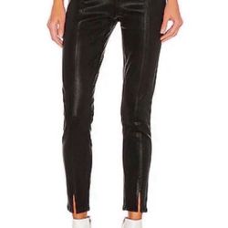 NWT Paige Jeans Talita Zip Ultra Skinny Black Fog Luxe Coating Sz 30   