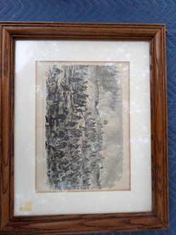 Antique Civil War Battle of Petersburg Engraving – Framed