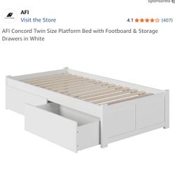 Twin XL Bed Frame With Drawer And Headboard 