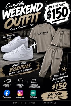 Nike Air Force 1s + Fear of God Essentials Outfit Bundle
