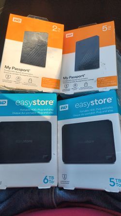 Easypro and passport external harddrive 6TB 5TB AND 2TB