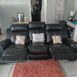 Sofa Reclinable Leather 