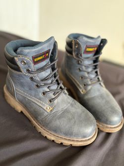 Denim work boots